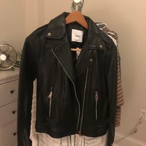 never worn mango genuine leather jacket with tags